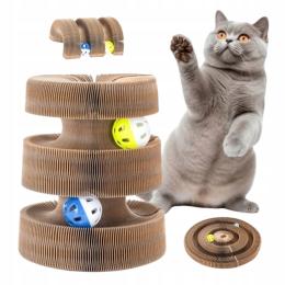 Drapak dla kota kartonowy z piłeczkami i kocimiętką tekturowy Zabawka