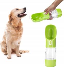 Butelka na wodę i pokarm dla psa idealna na długie spacery Poidełko Green