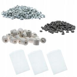 Zestaw wkładów filtracyjnych Bio ceramika zeolit węgiel aktywny siatki