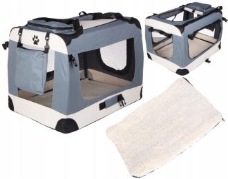 Duży Składany Transporter Torba Dla Psa Psów Zwierząt Mata Pluszowa 82cm XL