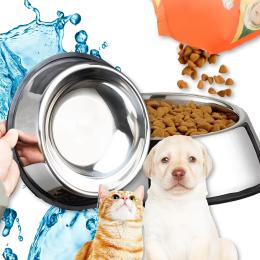 Antypoślizowa Miska dla Psa i Kota Metalowa 420 ml na gumie do wody karmy