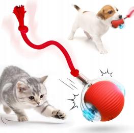 Uciekająca Piłka Dla Kota Psa Interaktywna Ruchoma Zabawka Led Ze Sznurkiem