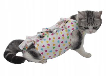 Ubranko dla psa kota pooperacyjne wiązane kaftanik kaftan fartuszek mały S