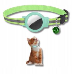 Obroza Z Etui Na Lokalizator Apple Airtag Dla Psa Kota Gps Odblask Zielona