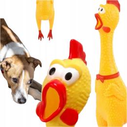 Gumowy kurczak dla psa Piszczący gryzak 30cm