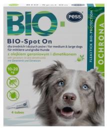 Bio Eko Pess Krople spot on na pchły kleszcze bezpieczne dla psa kota 4 szt