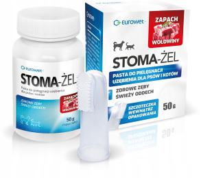 Pasta do zębów i szczoteczka dla psa i kota Eurowet Stoma-Żel 50g