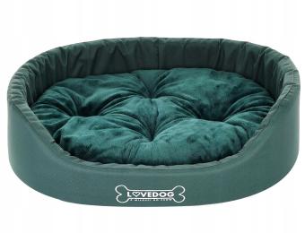 Legowisko dla Psa kota Lovedog butelkowa zieleń, kojec posłanie M 60x50