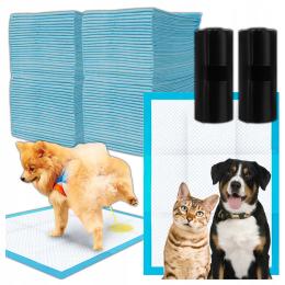 Podkłady Higieniczne Maty Chłonne dla Psa Jednorazowe 60x40cm 100szt +Worki