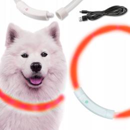 Obroża Świecąca Led Dla Psa I Kota z regulacją 70 cm Usb