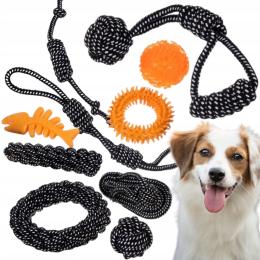 Zabawki Dla Psa Zabawka Treningowa Gryzak Szarpak Sznur Piłka Zestaw 10 Szt