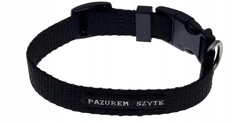 Pazurem Szyte obroża z taśmy L 20mm 2cm 30-46cm czarna małego psa