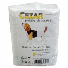 Cezar Pampersy pieluchy dla suczki L 12 szt. (obwód 34-46 cm)