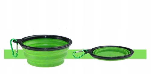 miska dla zwierząt dla psa składana silikonowa z karabińczykiem 1 l 18 x 7