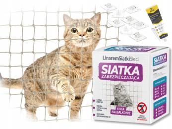 Zestaw Na Balkon 5x2m Z Gęsta Siatka Dla Kota Oczko 28x28mm Bez Wiercenia
