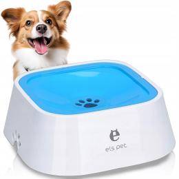 Miska niechlapiąca 1,5L Els Pet , niebiesko-biała, antypoślizgowa,przenośna