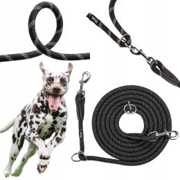 Smycz Dla Psa Lina Przepinana Regulowana Gruba 3M 1,2CM Czarna