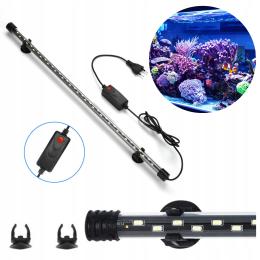 Świetlówka Led Do Akwarium Białe Światło 24 Led Wodoodporna Uchwyt 8W 38cm