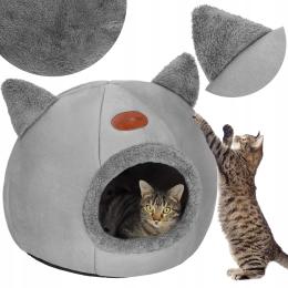 Legowisko Dla Kota Budka Domek Miękkie Posłanie Pluszowe Poduszka 37x31cm M