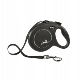 Smycz automatyczna dla psa flexi New Classic taśma czarna M 5metrów do 25kg