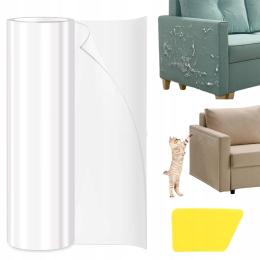 Naklejka Duża Folia Ochrona Na Meble Drapak Kota Przezroczysta 5m x 25cm