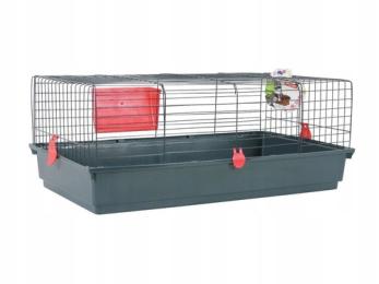 Zolux Klatka Classic 100 cm kol. szary/czerwony