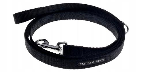 Pazurem Szyte smycz tradycyjna miejska 20mm 2cm 2,5m czarna pp