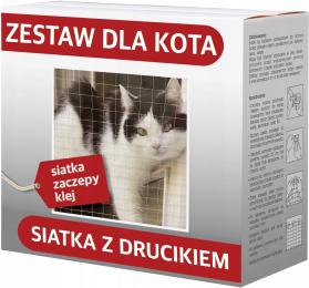 Zestaw Siatka Na Balkon 6 X 3 m Dla Kota Wzmocniona Drucikiem Bez Wiercenia
