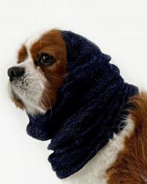 Snood Komin Na Uszy Dla Psa 30x40cm Granat/czarny