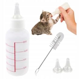 Butelka do karmienia zwierząt Buteleczka dla kociąt szczeniąt 50 ml Zestaw