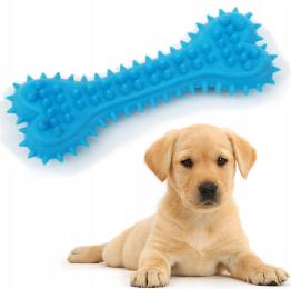 Kość Dentystyczna Gryzak Dla Psa Szczeniaka Gumowa Zabawka Niebieska
