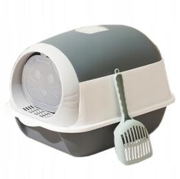 Kuweta Dla Kota Duża Solidna Wytrzymała Zamknięta Na Żwirek Filtr Łopatka