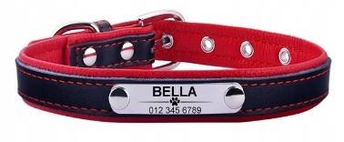 Obroża dla Psa Kota Personalizowana Imię Numer telefonu L Czerwona
