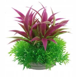 Roślina sztuczna 10cm do akwarium ozdoba dekoracja miękka zielono fioletowa