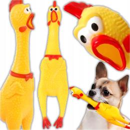 Gumowy Kurczak Piszcząca Zabawka Dla Psa Szczeniaka Kota Gryzak 16 cm M.