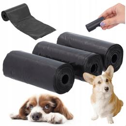 Woreczki Na Psie Odchody mocne wytrzymałe czarne 45x biodegradowalne Bio