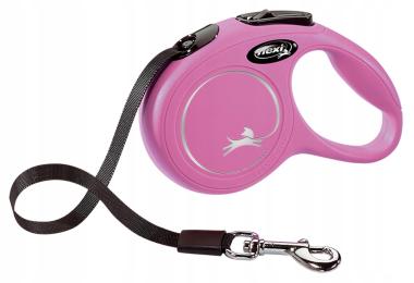 Flexi New Classic Xs taśma 3m Różowa do 12kg