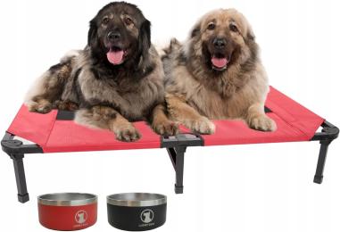 Legowisko dla Psa Czerwone Łóżko Na Stelażu Na Nóżkach 55kg 117x74x19cm