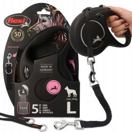 Smycz Automatyczna Psa 5m Taśma Flexi 50kg Amortyzator 35cm Treningu Mocna