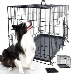 029 Duża Klatka Kennelowa Kojec XL dla Psa 90x63x57 Transporter Metalowy L