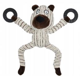 Zabawka dla psa niedźwiedź z krążkami i piszczałką 25cm