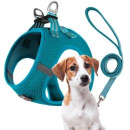 Szelki Bezuciskowe dla małego psa kamizelka Miami Smycz turkus M
