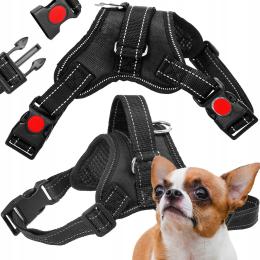 Szelki Dla Psa Regulowane Obroża Uchwyt Na Spacer Lekki Bezuciskowy Mocny S