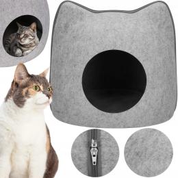 Legowisko Dla Kota Budka Domek Miękkie Posłanie Pluszowa Poduszka 36x38cm M