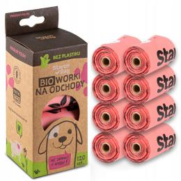 StarchBag Kupoworki 8-pak Kompostowalne Różowe 120szt worków