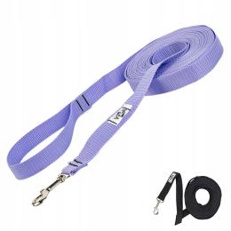Smycz dla psa Szeroka Treningowa Długa Taśma 10m Lawendowa
