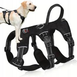 mocne szelki Antyucieczkowe dla psa Elba czarne rozm S