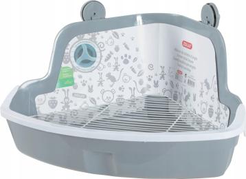 Zolux Toaleta narożna dla gryzonia duża 415x310x205 mm kol. szary