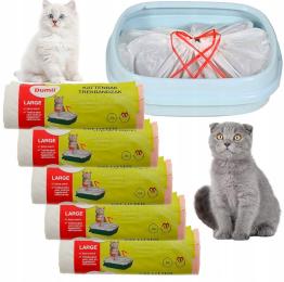 Zestaw worki do kuwety dla kota 87,5 cm x 37,5 cm 40 szt. rozmiar large