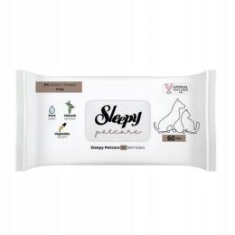 1x Sleepy Pet Care chusteczki nawilżane dla zwierząt psa i kota 60szt